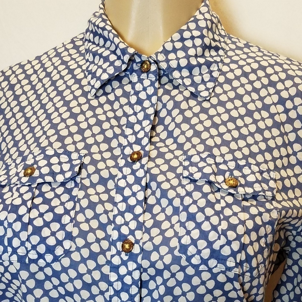 BANANA Republic Cotton Flower Print Shirt - Picture 1 of 7